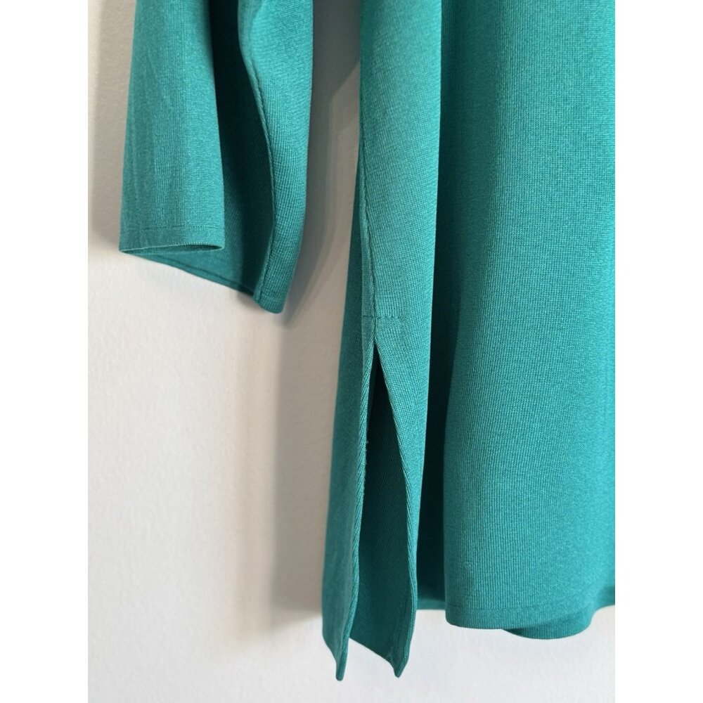 Exclusively Misook Women’s 2X Aqua Top 3/4 Sleeves Quiet Luxury Minimalist - Picture 4 of 9